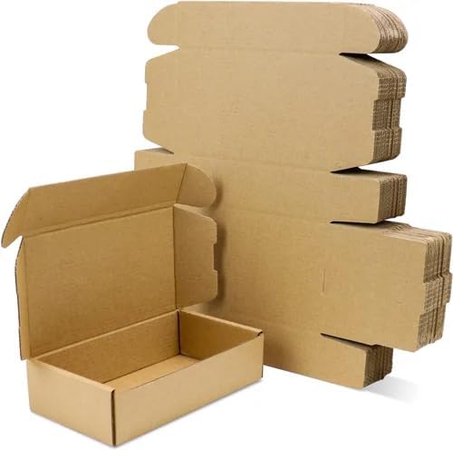JIA INDUSTRIES size:7 x 4 x 2 Inch,3 Ply Brown Flap,Self Locking Corrugated Box For Sturdy and Secure Shipping,Moving, Courier,Gifting and Multipurpose Use (Pack of 100, Brown)