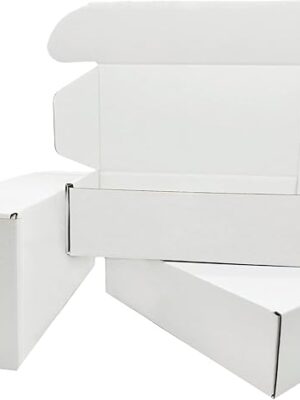 MALANI STORES 3Ply Corrugated Box/Shipping Boxes/Packaging Boxes 7X4X2 inch selflock white corrugated 3ply box_Pack of -25