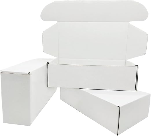 MALANI STORES 3Ply Corrugated Box/Shipping Boxes/Packaging Boxes 7X4X2 inch selflock white corrugated 3ply box_Pack of -25