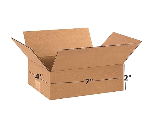 Powerlon® 3 Ply Brown Corrugated Cardboard Box_Packing box Size: 7X4X2 Length 7 inch Width 4 inch Height 2 inch Shipping box Courier Box (Pack of 10)