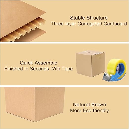 61Ors2FFFAL._SX522_ SECUREMENT® 3 Ply Corrugated Box for packing for Secure Shipping, Moving, Courier & Goods Transportation - 7 x 4 x 2 inches (100 Boxes)